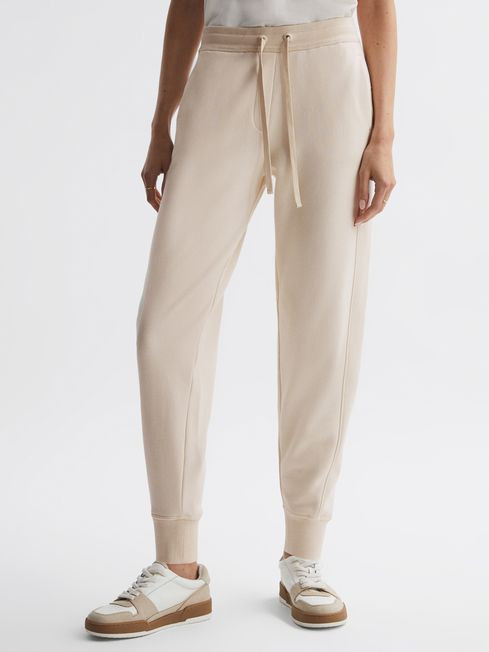 Cotton Drawstring Cuffed Joggers | Reiss UK