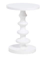 16x16x22 Glossy Lacquer Spindle Base Side Table | Marshalls
