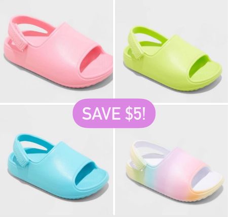 Save $5 on these toddler comfy slides this week. I think these would be a great casual summer shoe for kiddos! 

Target kids, target shoes, target sale 

#LTKshoecrush #LTKswim #LTKtravel