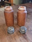 Rare Primitive 1870s-80s American REDWARE Salt & Pepper Shakers w/ Pewter Lids | eBay | eBay US