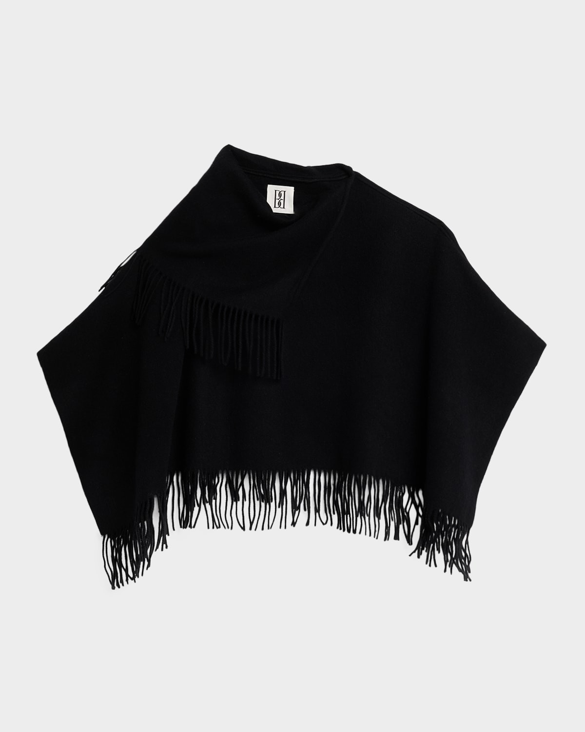 Turtma Fringe-Trim Wool Poncho | Neiman Marcus