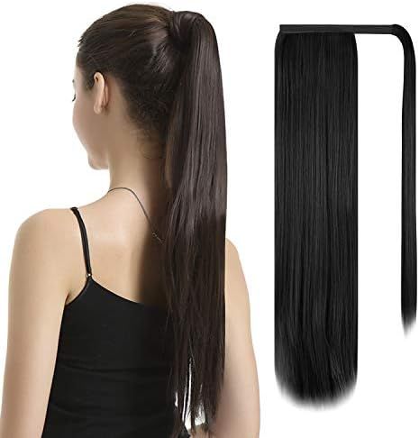 BARSDAR 30 Inch Ponytail Extension Long Straight Wrap Around Clip in Synthetic Fiber Hair for Women  | Amazon (US)