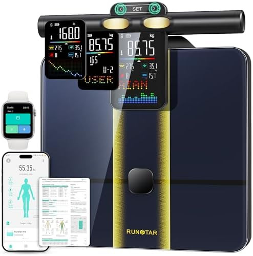 RunStar Smart Scale for Body Weight, 8 Electrodes High Precision Digital Bathroom Scale with Set ... | Amazon (US)