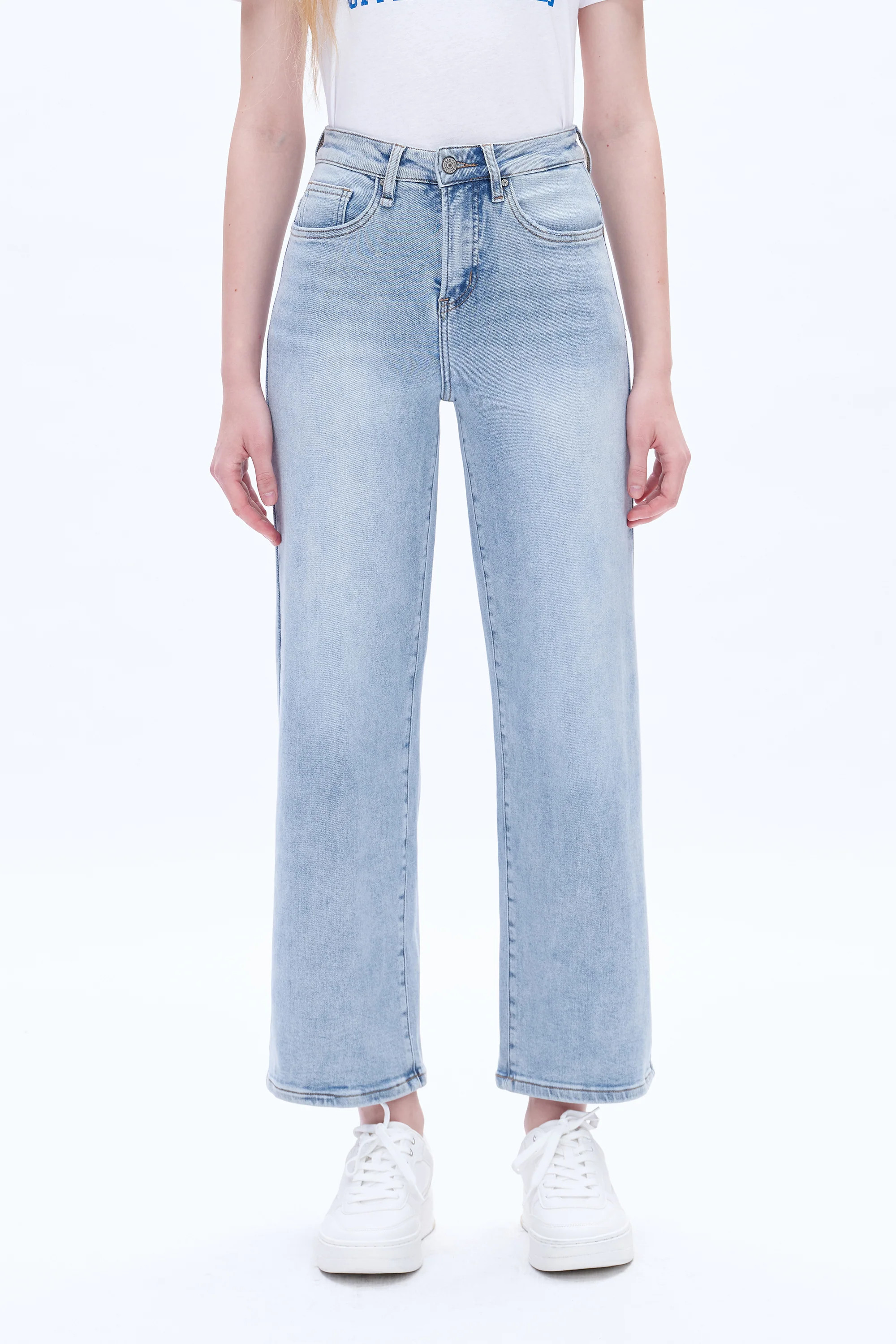 High Rise Wide Leg Denim Jeans | BAYEAS | Bayeas