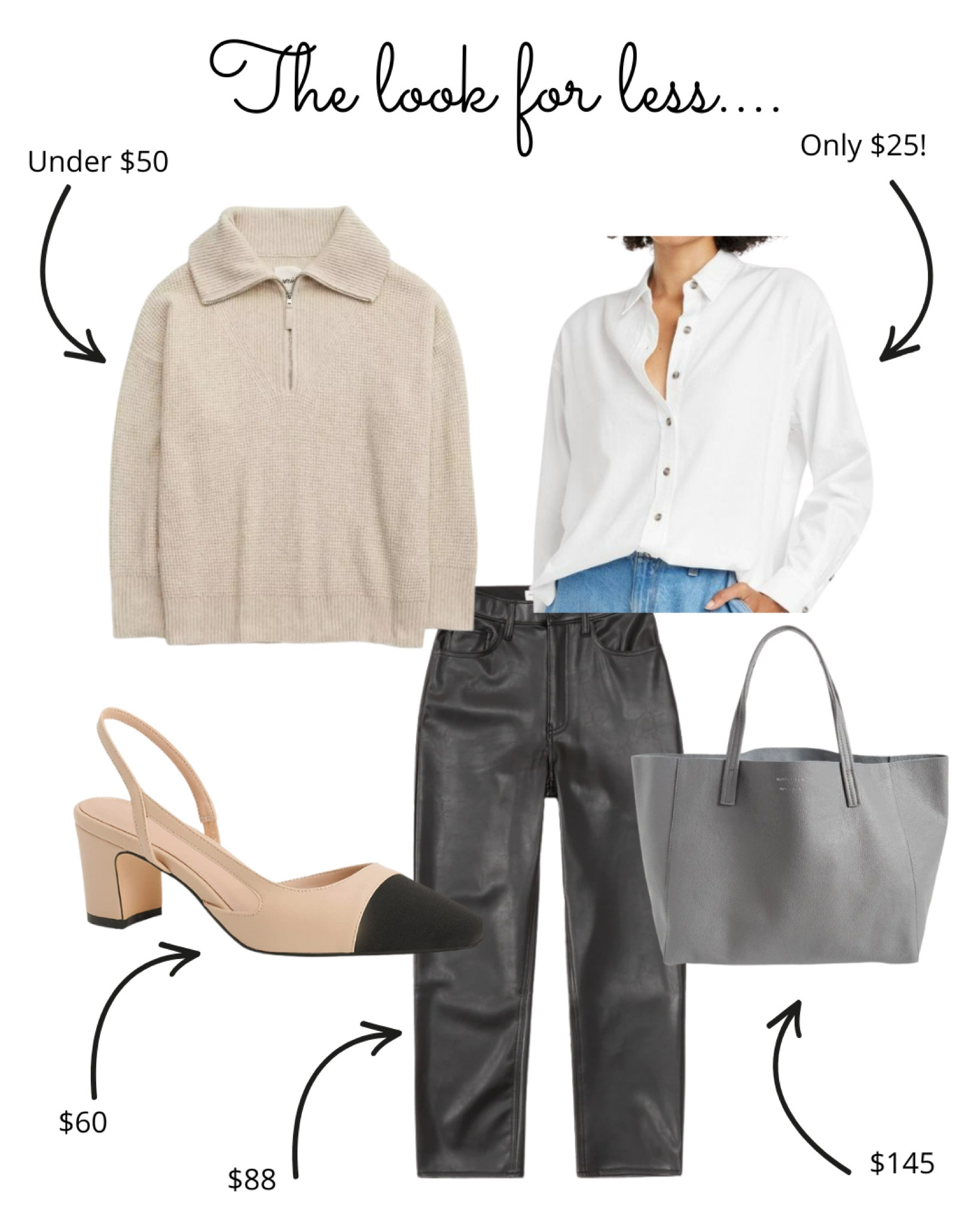 I loved the latest look styled by #FashionJackson, so I decided to recreate it for less! #styledforless #leatherpants #casualworkoutfit

#LTKsalealert #LTKunder50 #LTKstyletip