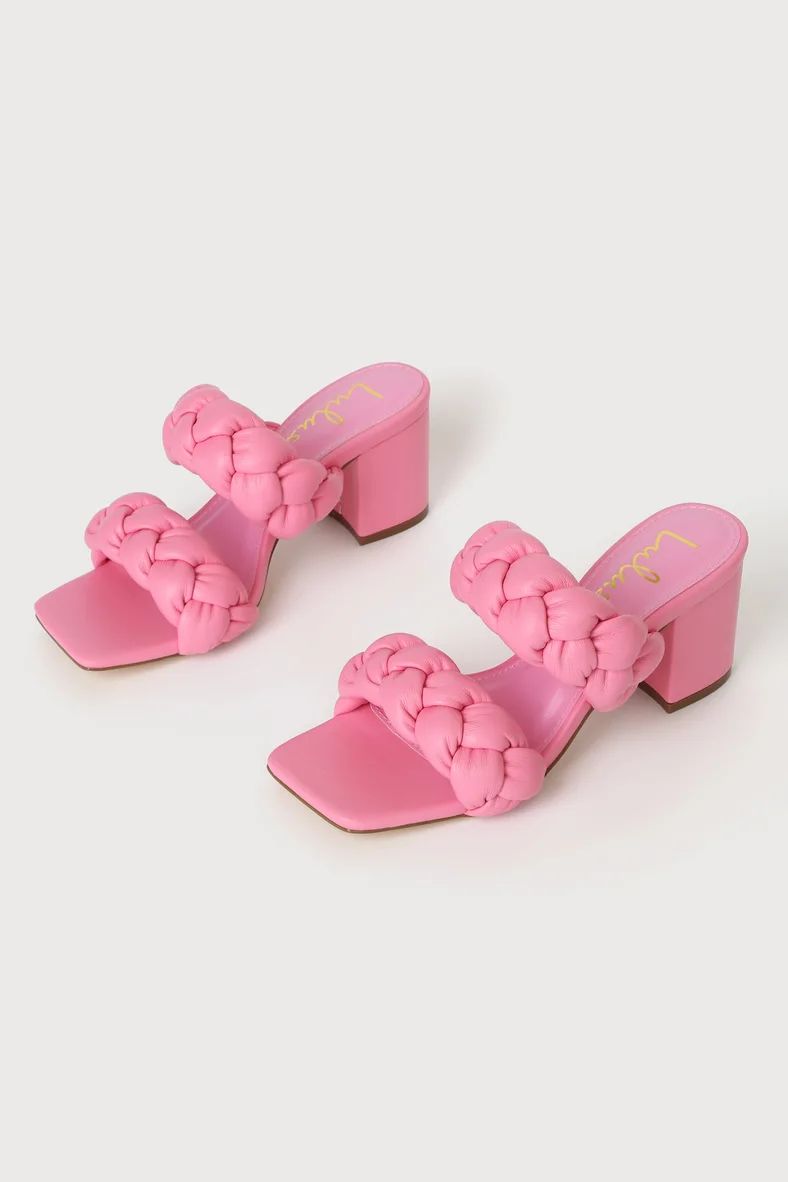 Sawnie Pink Woven High Heel Sandals | Lulus (US)