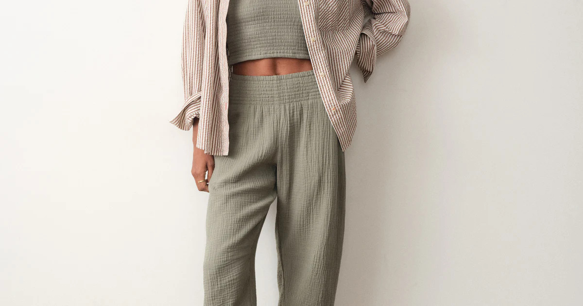 Georgia Double Cloth Barrel Pant | Marine Layer