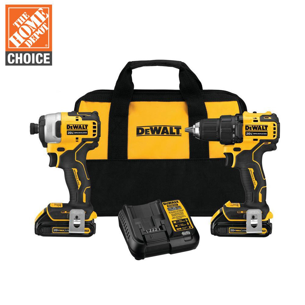 DEWALT ATOMIC 20-Volt MAX Cordless Brushless Compact Drill/Impact Combo Kit (2-Tool) with (2) 1.3... | The Home Depot