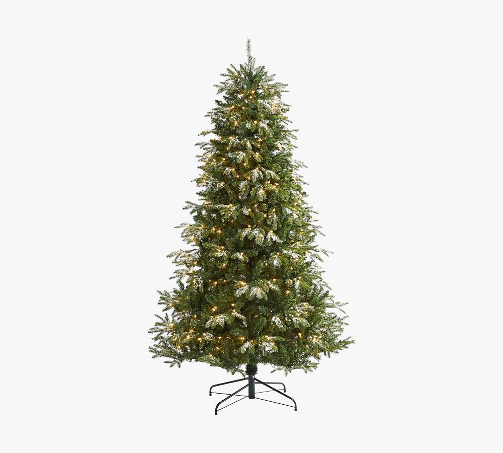 Pre-Lit Flocked Grand Teton Faux Christmas Tree | Pottery Barn (US)