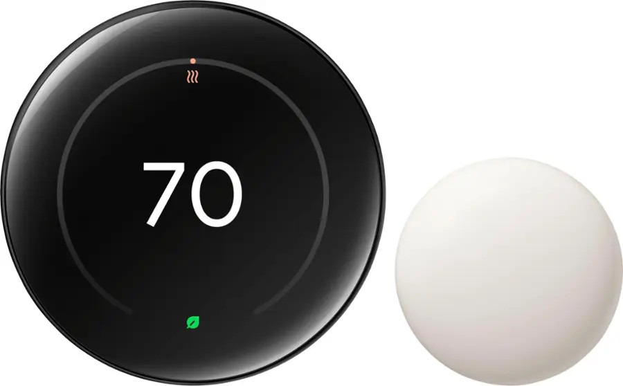 Google - Nest Learning Thermostat (4th gen) with Nest Temperature Sensor (2nd gen) - Polished Obs... | Best Buy U.S.