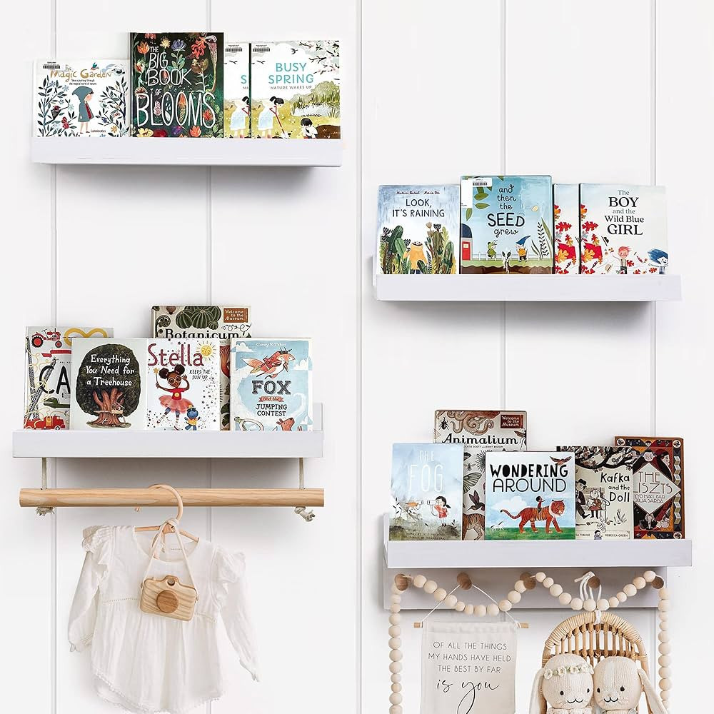 COMAX Kids Floating Book Shelves for Wall Nursery, Hanging Book Shelf Wall Mount Bookshelf Organi... | Amazon (US)