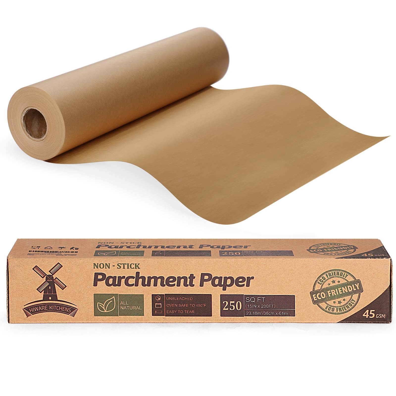 Unbleached 15 x 200 ft Parchment Baking Paper Roll - 250 Sq.Ft for Baking, Cooking, Grilling, Air... | Amazon (US)