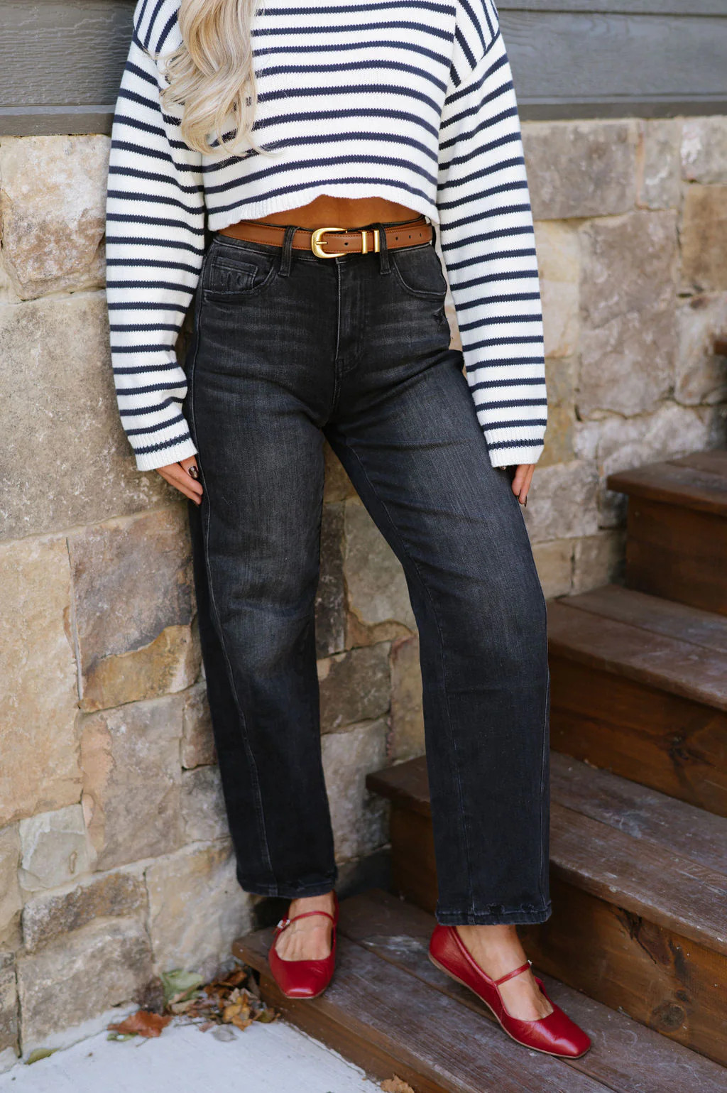 Super High Rise Panel Jeans- Black | These Three