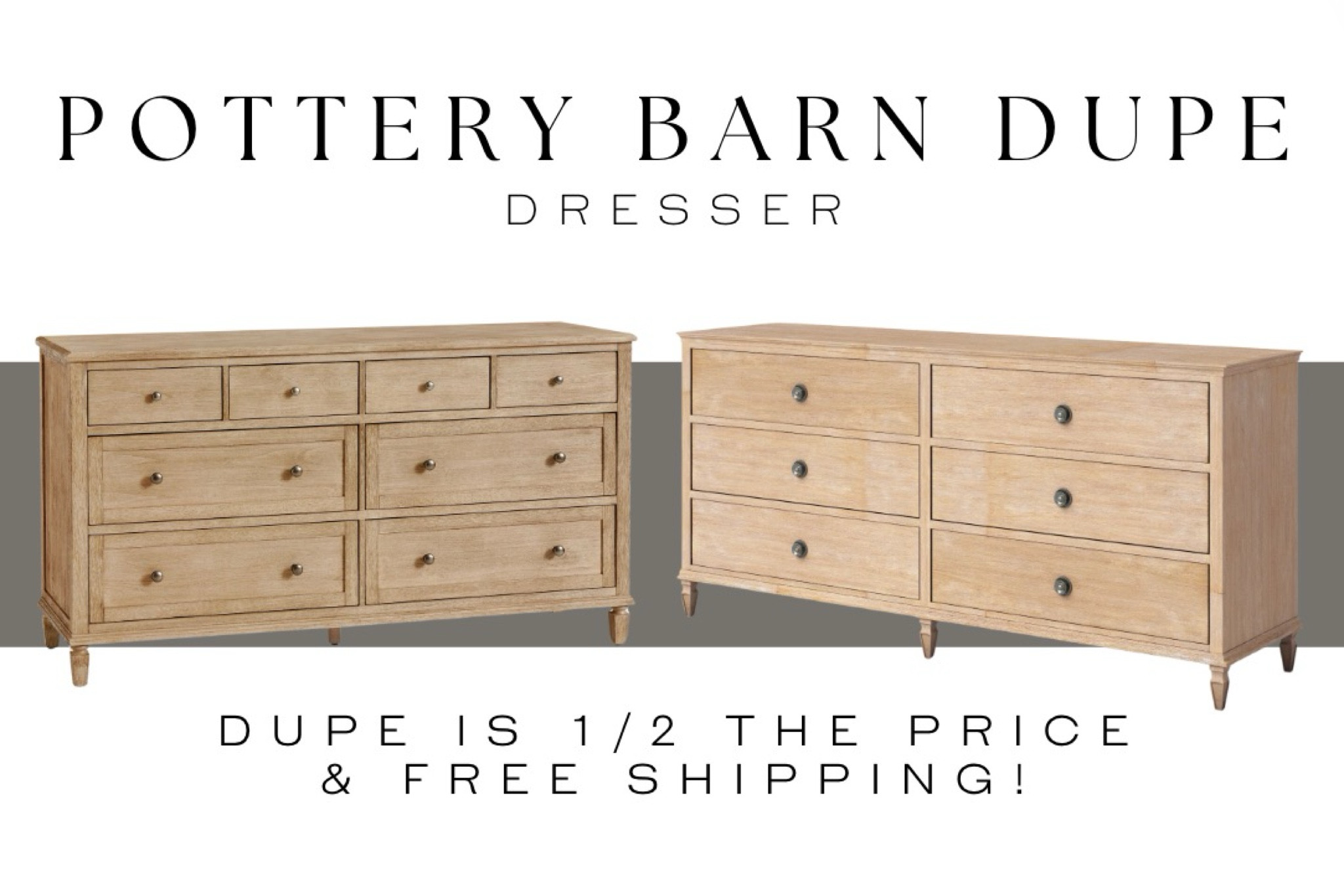50% less Pottery Barn Sausalito dresser dupe. Sausalito 8-Drawer Dresser (66”). wood rustic farmhouse organic modern contemporary. Amber lewis inspired studio mcgee and co. style Dupe dupes more affordable option find replica copy cat similar look for less budget friendly affordable cheap cheaper beautiful pretty sale

#LTKSaleAlert #LTKHome