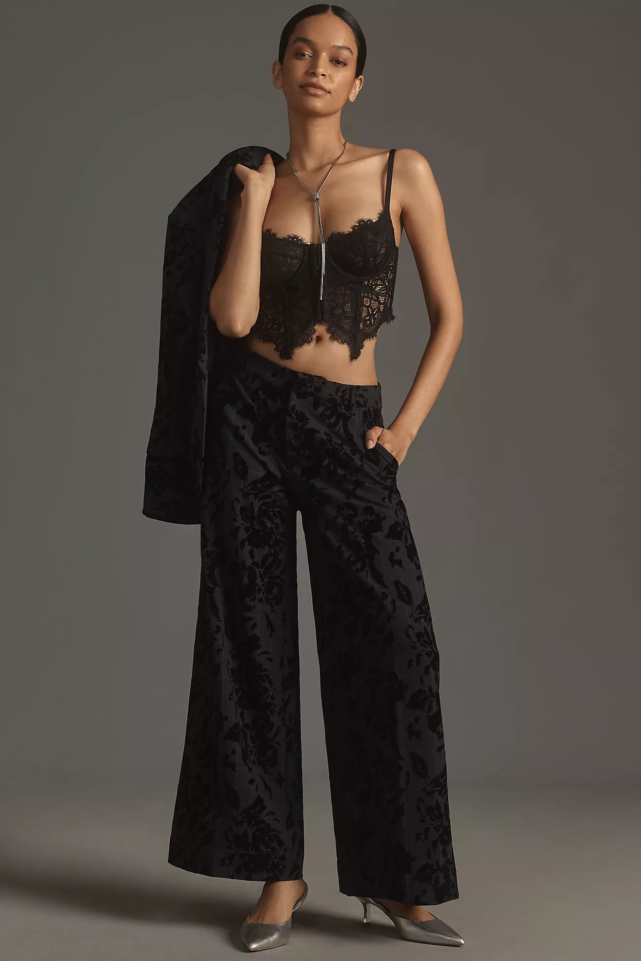 By Anthropologie Flocked Menswear Pants | Anthropologie (US)