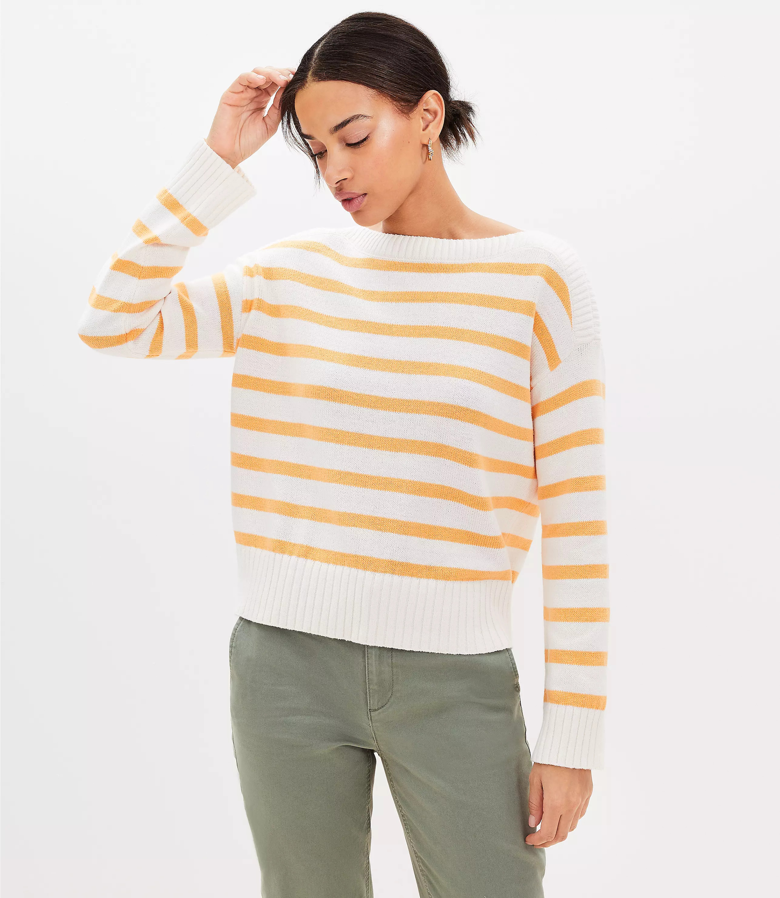 Striped Boatneck Sweater | LOFT