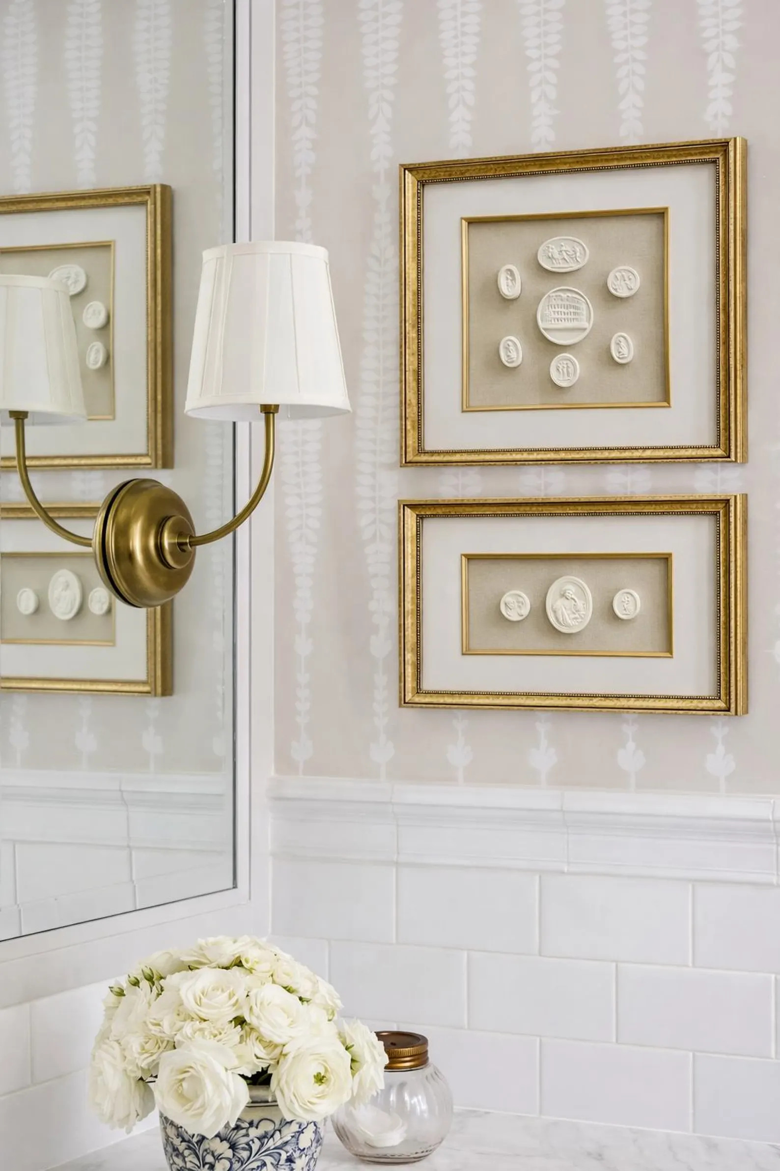 Framed Intaglio Art, 2 Piece Gallery Wall Set, Linen Background | Etsy (US)