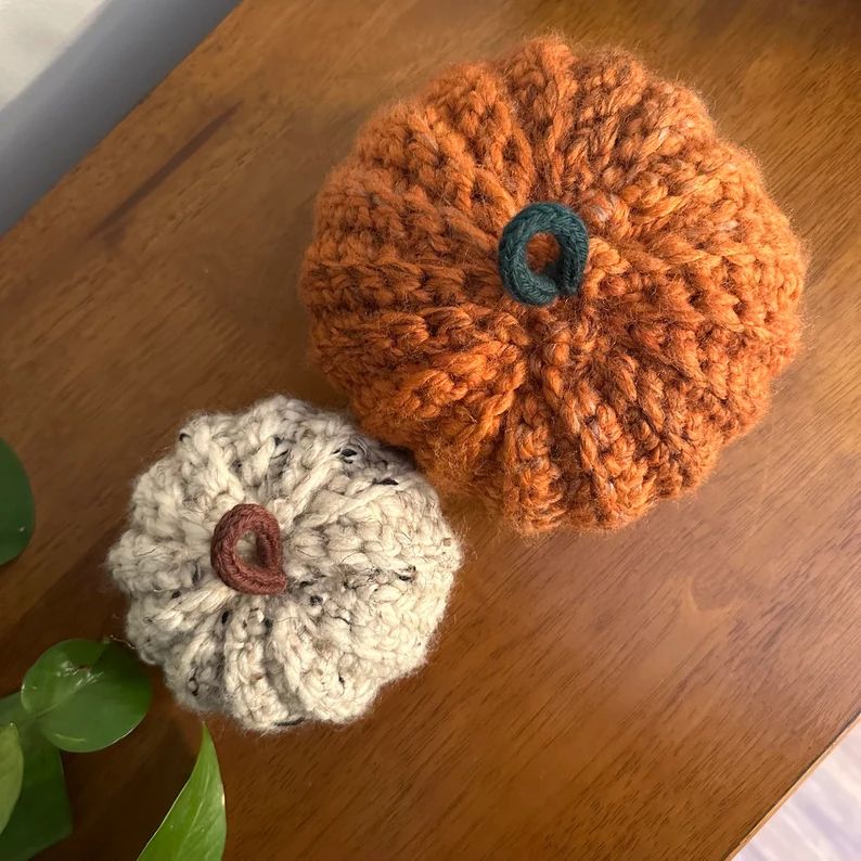 Chunky Crochet Pumpkins-handmade Fall and Pumpkin Decor-knit - Etsy | Etsy (US)