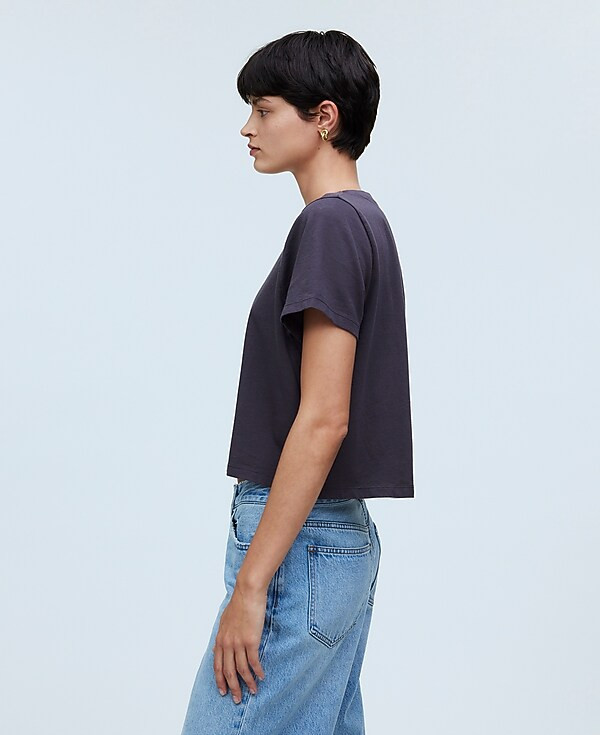 Softfade Cotton Boxy-Crop Tee | Madewell | Madewell