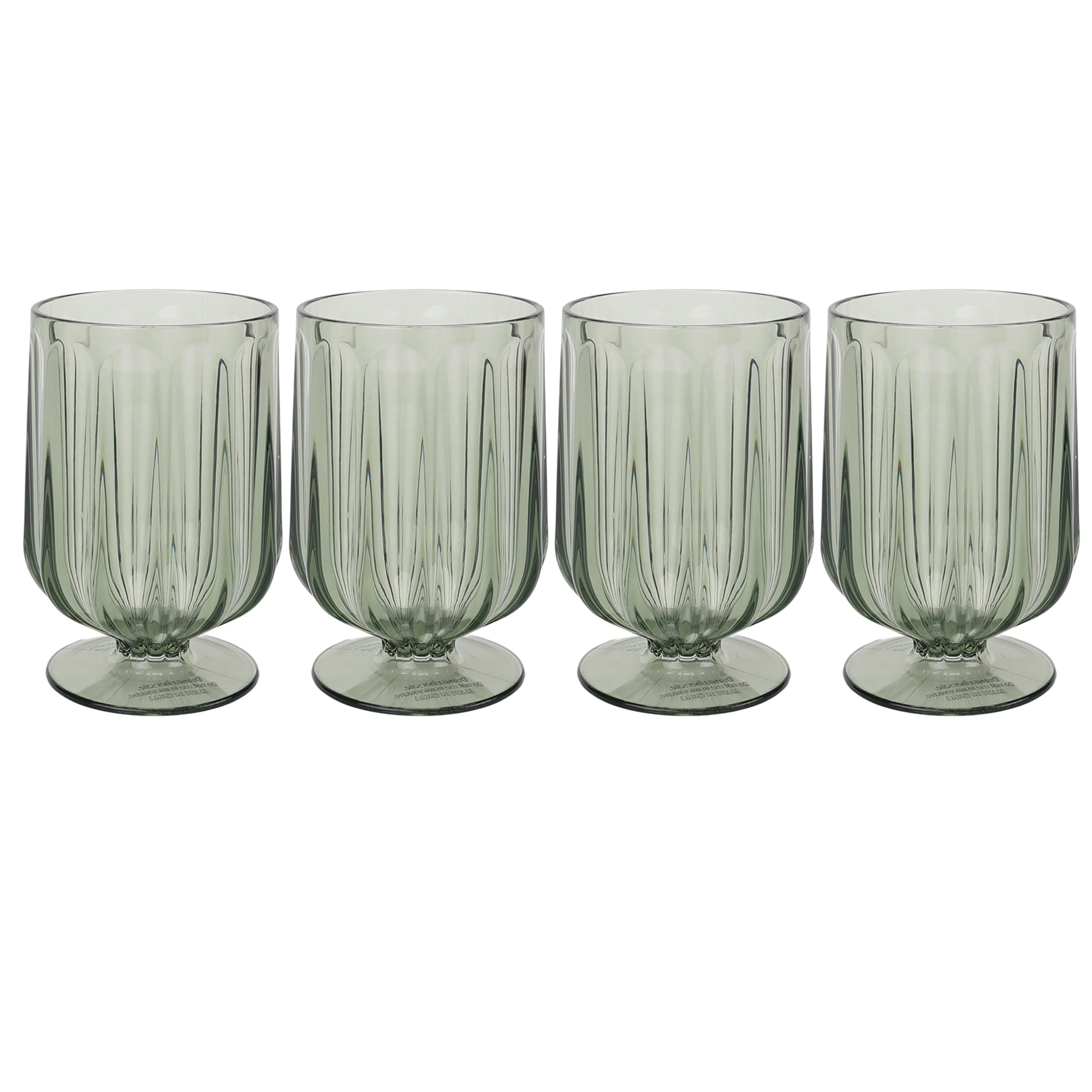 Better Homes & Gardens 4-Piece 15-Ounce Tritan Plastic Wine Goblet Set, Green | Walmart (US)