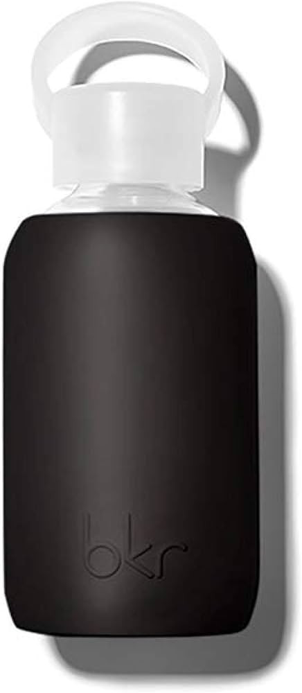 bkr Teeny Smooth Jet - 8oz/250mL - Glass Water Bottle - Black - Dishwasher Safe - Removable Silic... | Amazon (US)