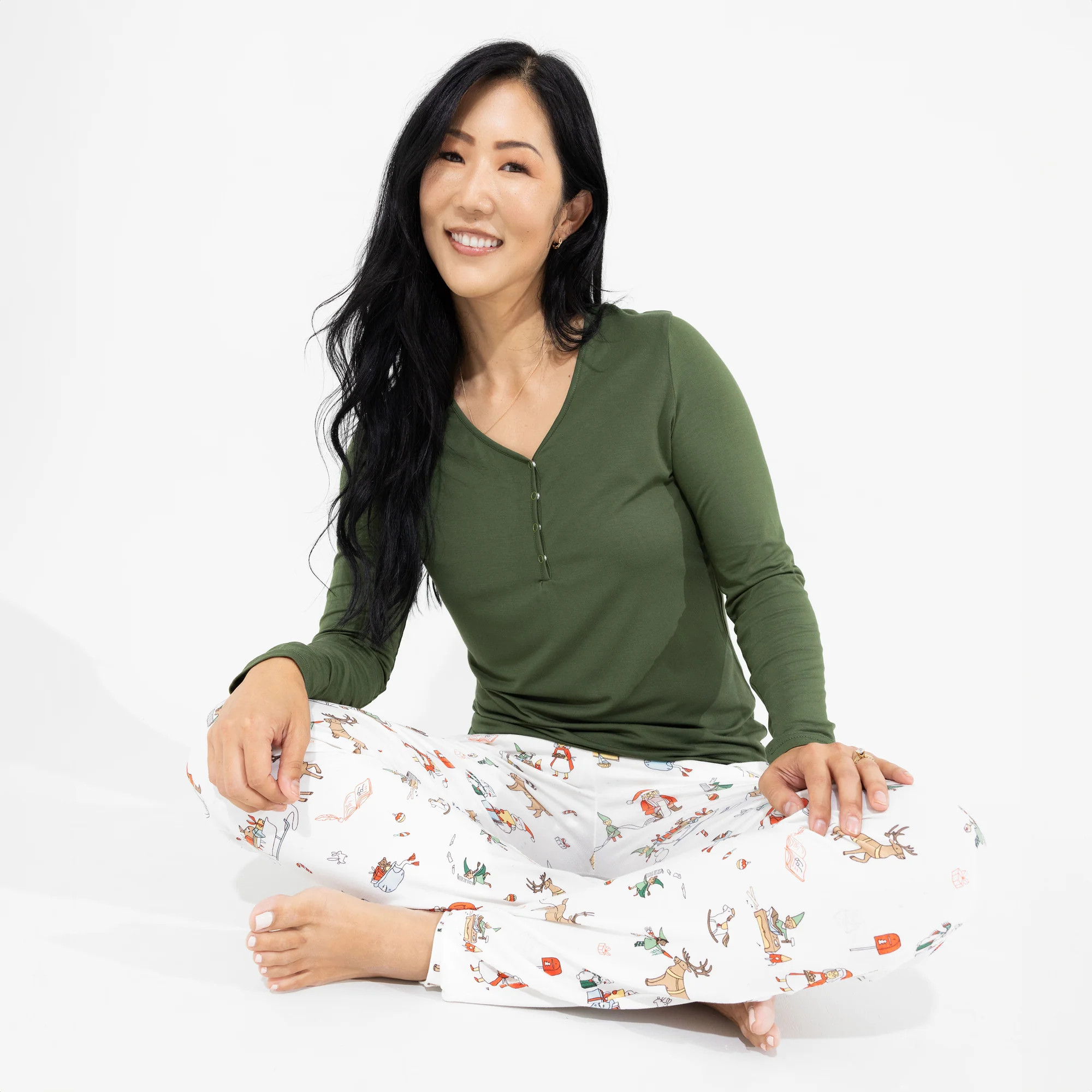 Santa's Workshop Bamboo Women's Pajama Set | Bellabu Bear