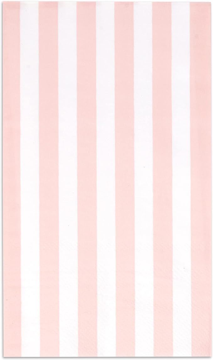 Gift Boutique 100 Light Pink & White Stripe Guest Napkins 3 Ply Disposable Paper Pack Striped Din... | Amazon (US)