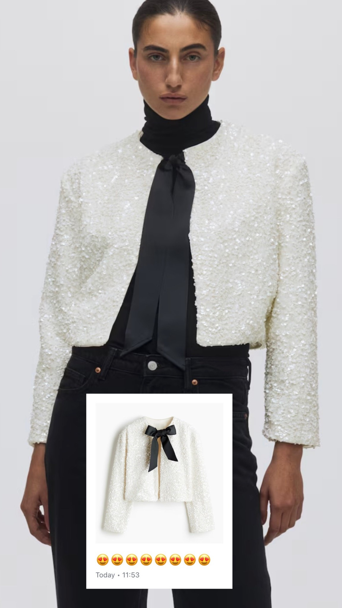 The sequin bow cardigan is back 🤍🖤🤍 

#LTKpartywear #LTKstyletip #LTKautumn