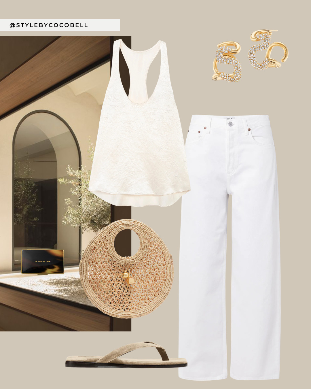 Soft neutrals with crisp white tones 
Shop the earrings: https://kimberlyginger.com/products/pave-waverly-hoops 

 

#LTKspring