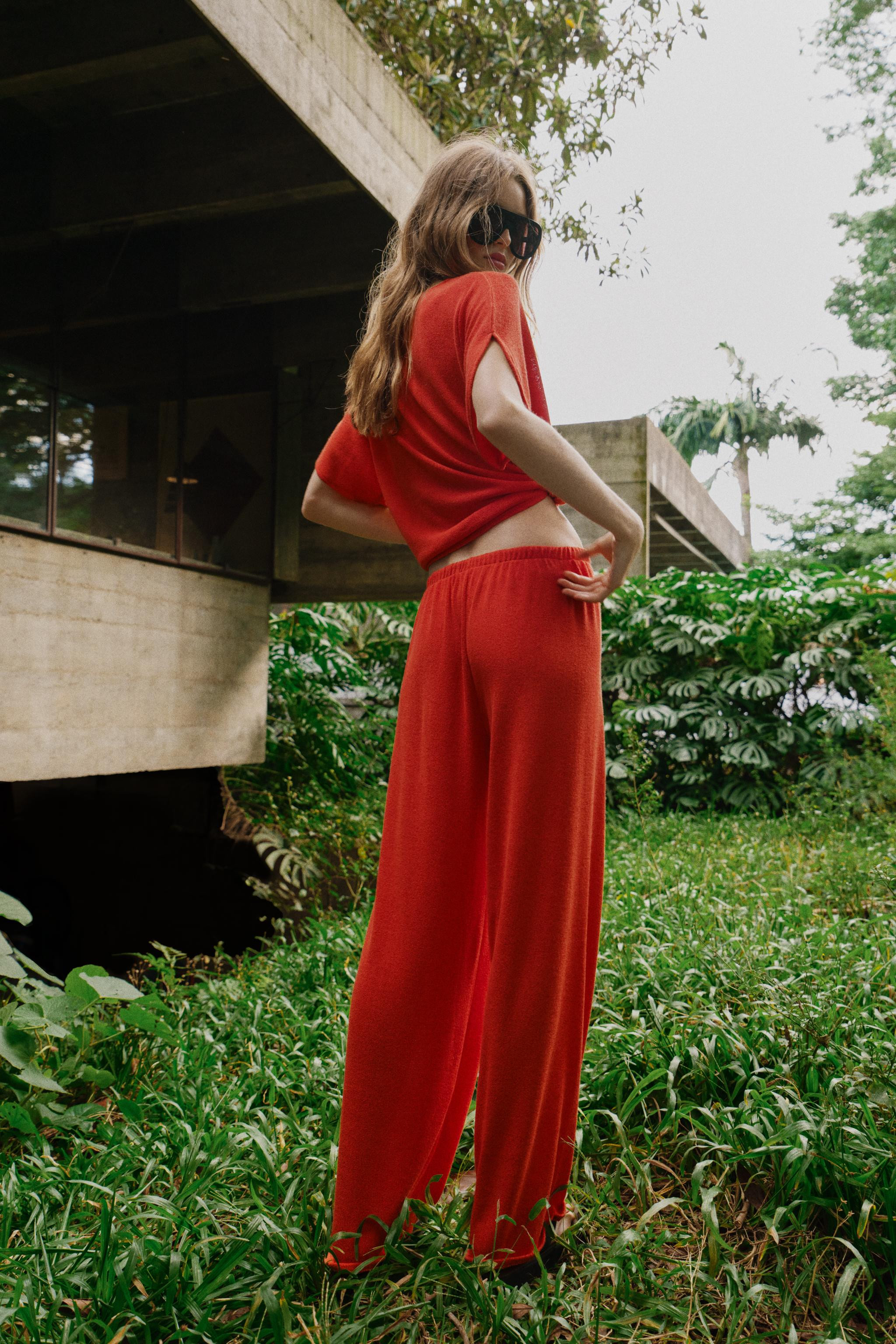 RUSTIC WIDE-LEG TROUSERS | Zara UK