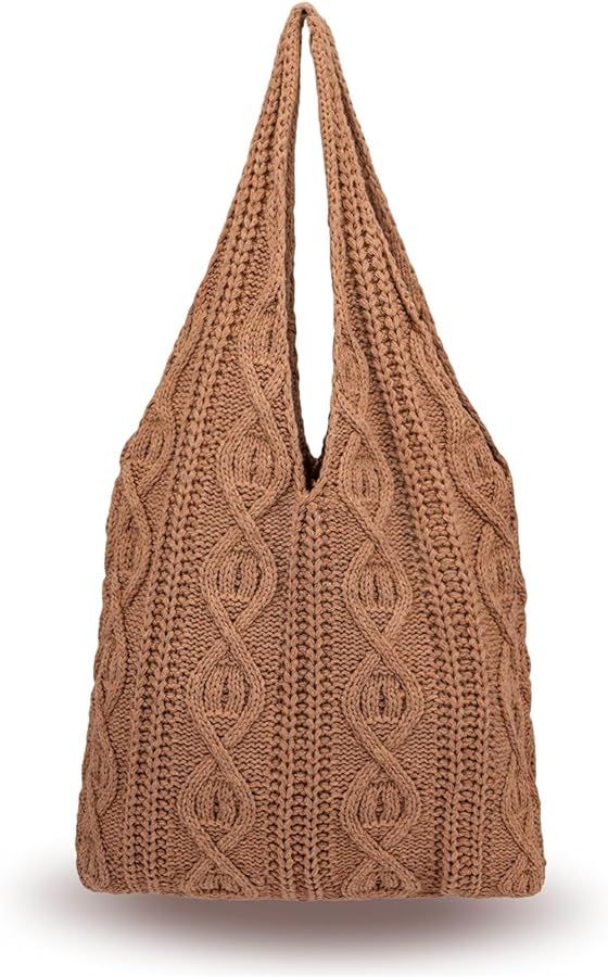 Crochet Beach Bag Summer Tote Bag for Women Shoulder Hippie bags Aesthetic Handmade Knit Bag | Amazon (US)