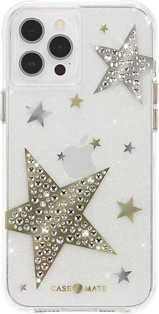 Case-Mate - Sheer Superstar - Case for iPhone 12 and iPhone 12 Pro(5G) - Raised Rhinestone Stars ... | Amazon (US)