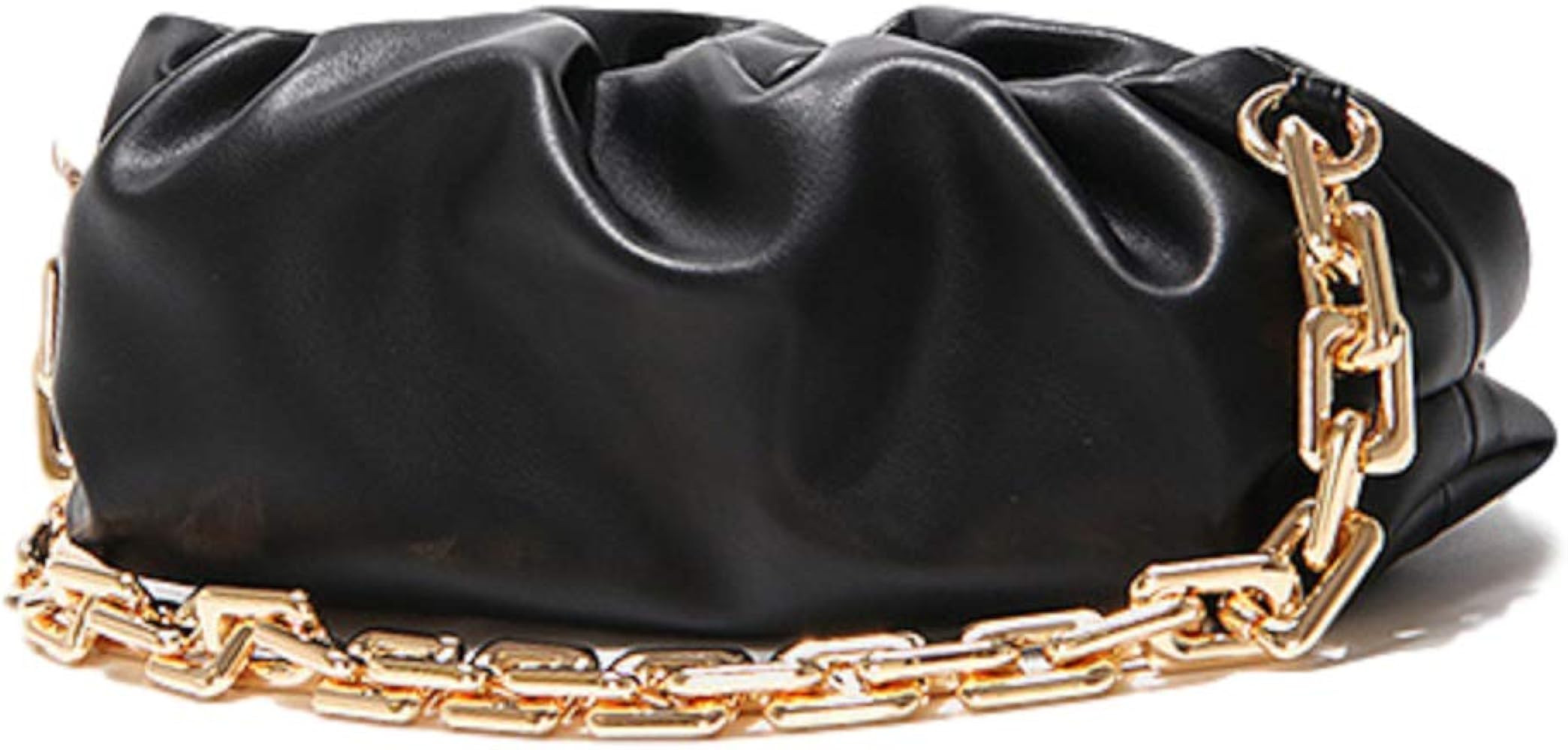 Women's Chain Pouch Bag | Cloud-Shaped Dumpling Clutch Purse | Ruched Chain Link Shoulder Handbag | Amazon (US)