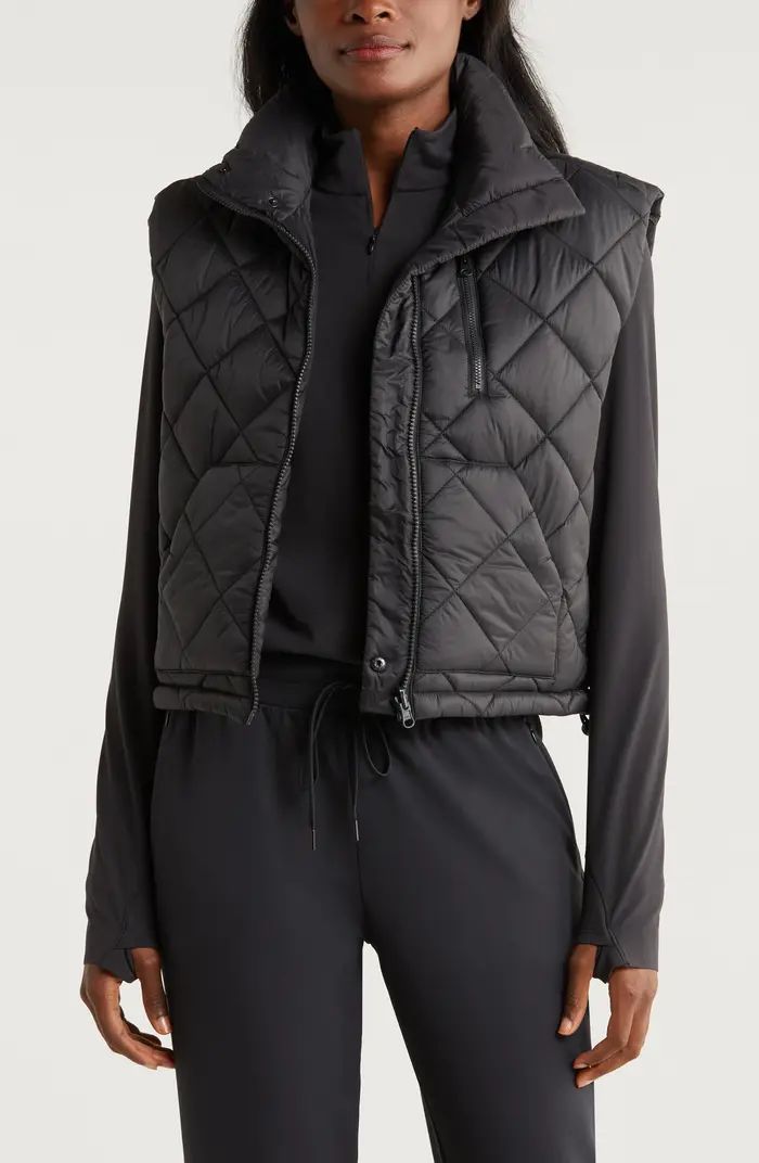 Zella Reversible Quilted Nylon Puffer Vest | Nordstrom | Nordstrom