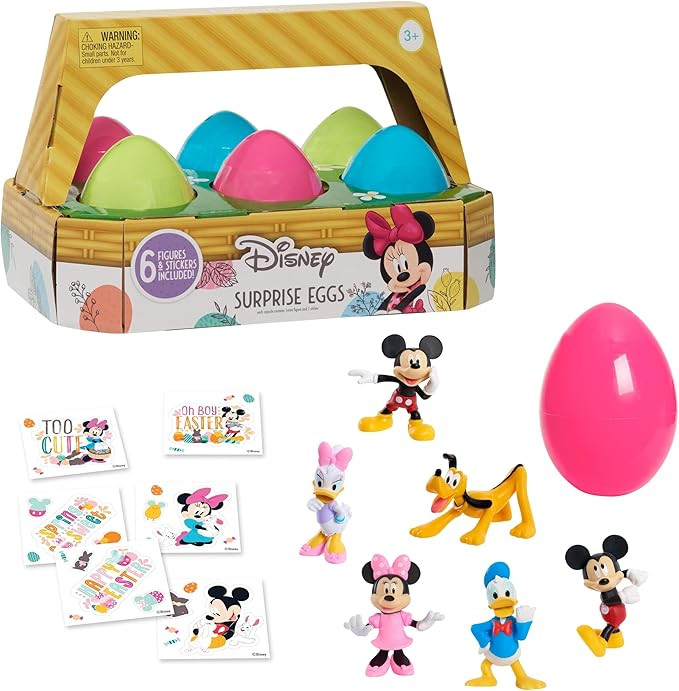 Disney Mickey Mouse Surprise Eggs, Figures in Easter Egg Capsule, Easter Basket Stuffers and Egg ... | Amazon (US)