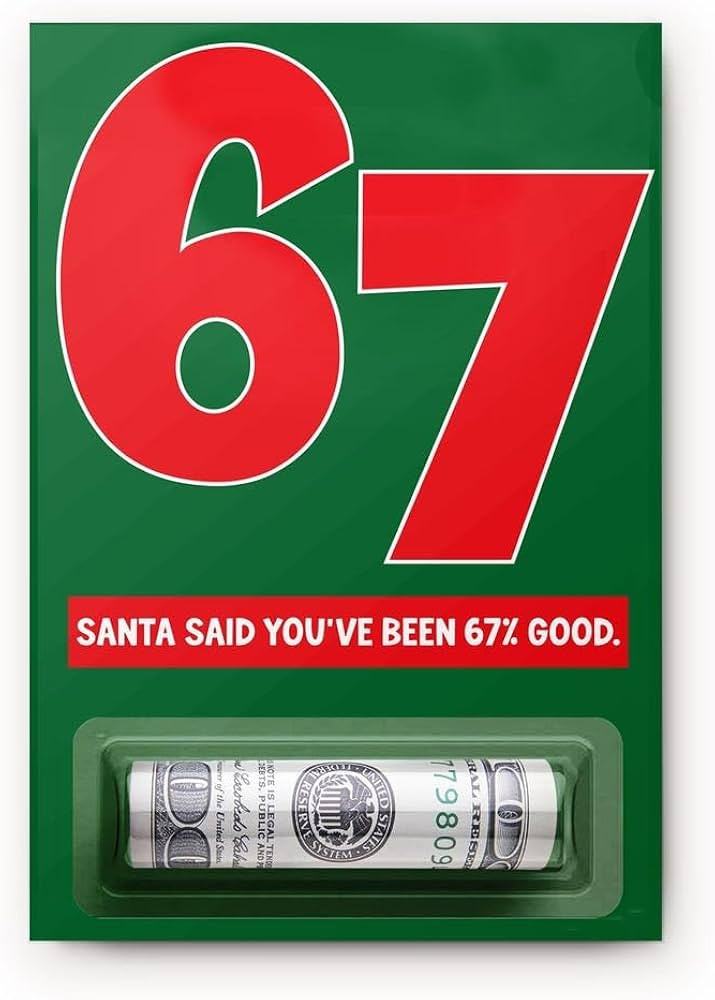 WHITE CONFETTI BOX 67 Christmas Money Holder - Funny Cash Gift for Teen - Merry Christmas Bruh Mo... | Amazon (US)