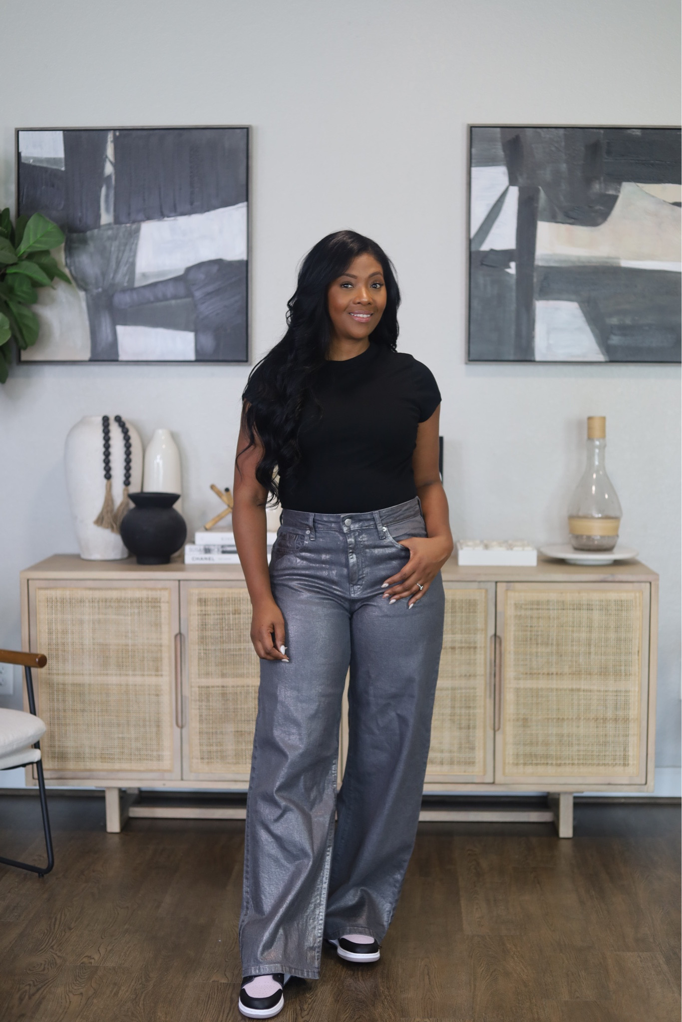 Metallic pants from @target! 

#LTKxTarget #LTKOver40 #LTKSaleAlert