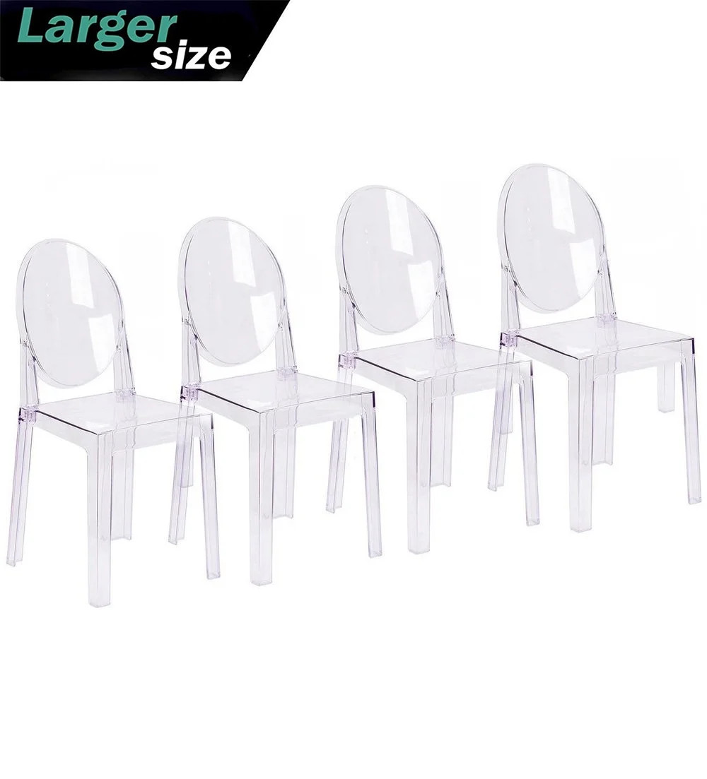 2xhome Set of 4 Large Size - Clear Crystal Mid Century Modern Contemporary Ghost Side Chair Dinin... | Walmart (US)
