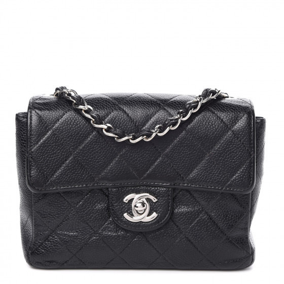 CHANEL Caviar Quilted Mini Square Flap Black | Fashionphile