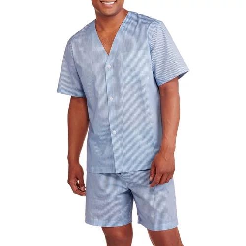 Fruit of the Loom Men's and Big Men's Short Sleeve, Knee-Length Pant Pajama Set | Walmart (US)
