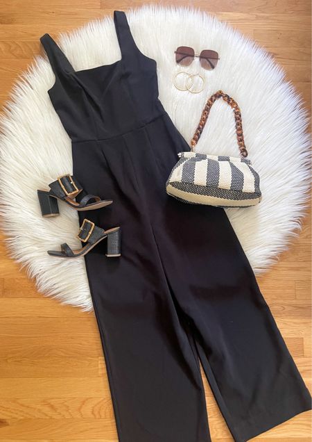Always love a good jumpsuit!  And this one is SO GOOD!  Love the fit and square neckline!  Also comes in white 🤍 Styled it here with these heels & bag for a fun summer look! Everything here is linked for you in my stories & bio!  Have a great night!

#LTKStyleTip #LTKFindsUnder50