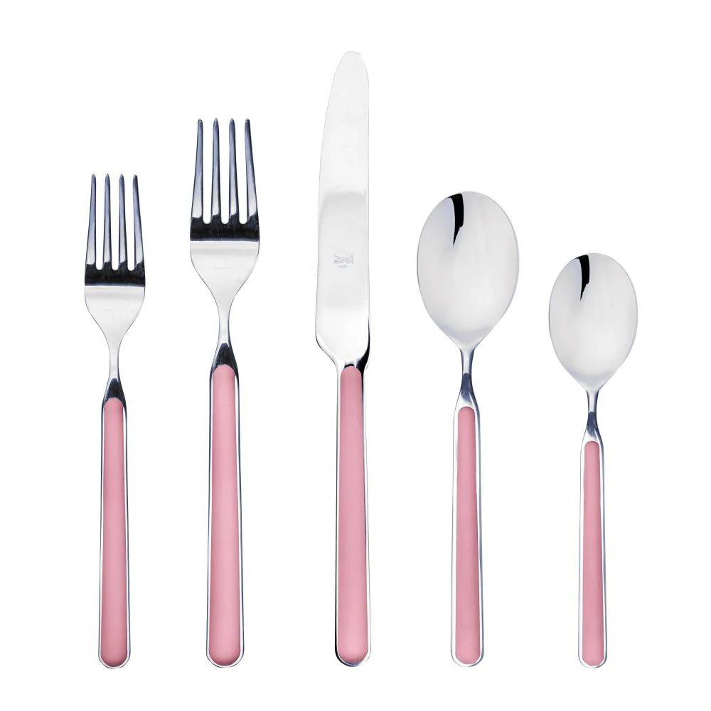 Mepra Fantasia Plain Pink 5-Piece Place Setting | Sabavi Home