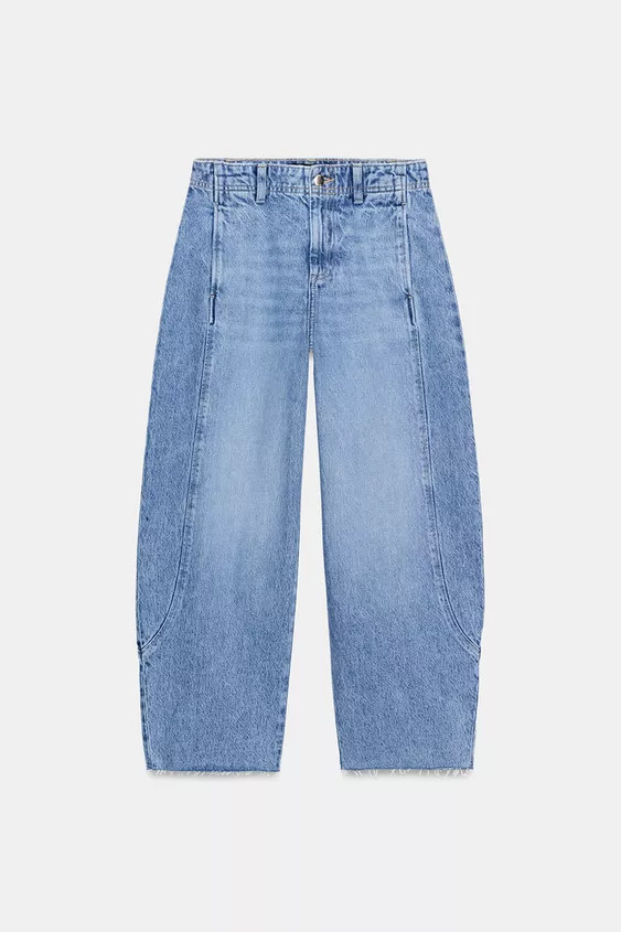Z1975 HIGH WAISTED BARREL CROP SEAM JEANS | Zara Canada