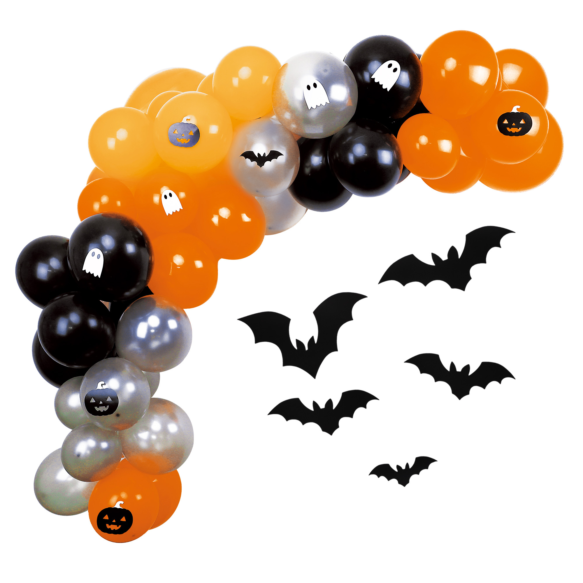 Halloween 44-Piece Multicolor Plastic & Paper Ghost Balloon Garland, by Way To Celebrate | Walmart (US)