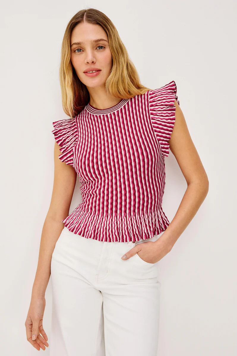 BRYN TOP - BERRY STRIPE | Rails