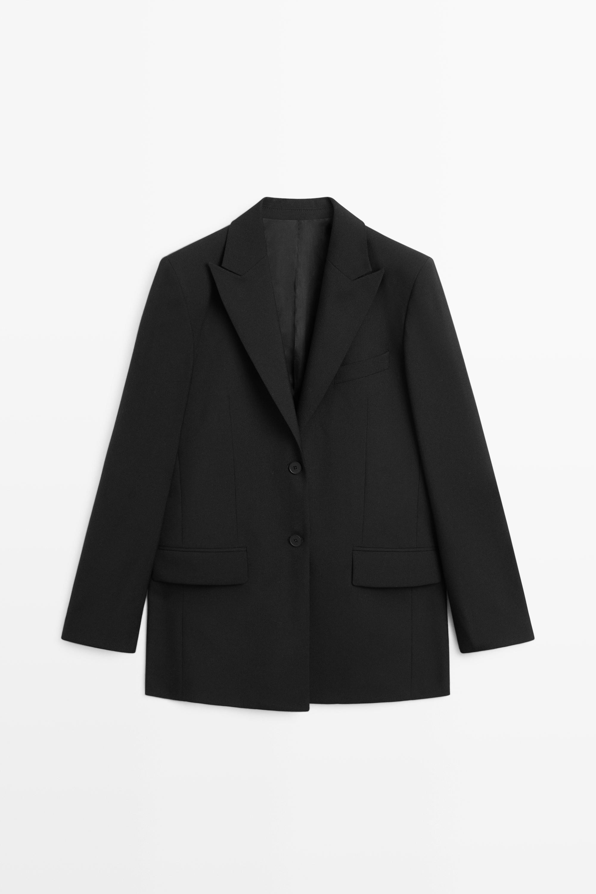 100% Wool Suit Blazer - BLACK | Massimo Dutti US