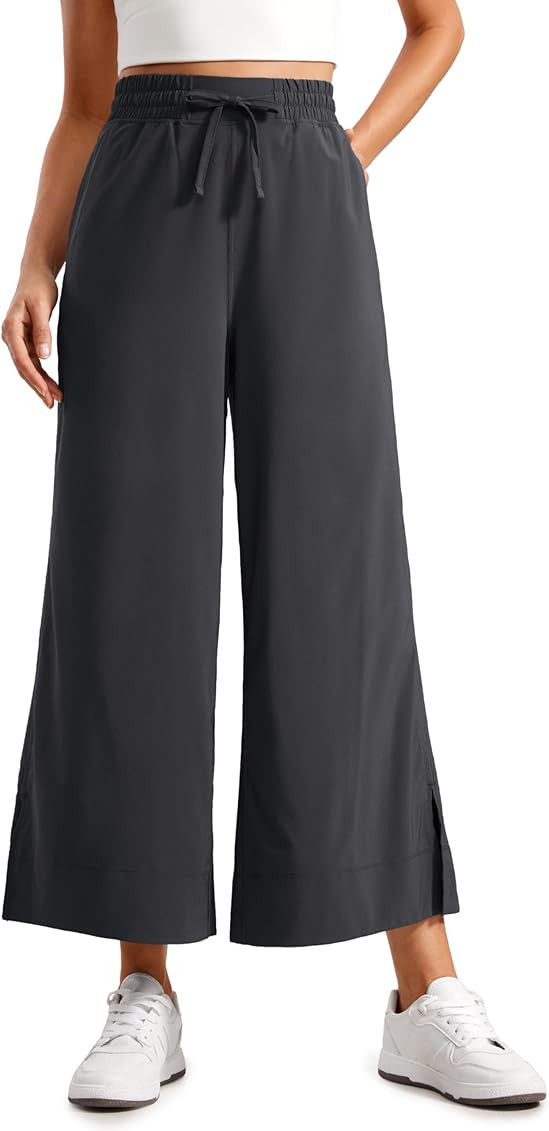 CRZ YOGA Lightweight Wide Leg Cropped Pants for Women High Waisted Loose Casual Lounge Travel Wor... | Amazon (US)