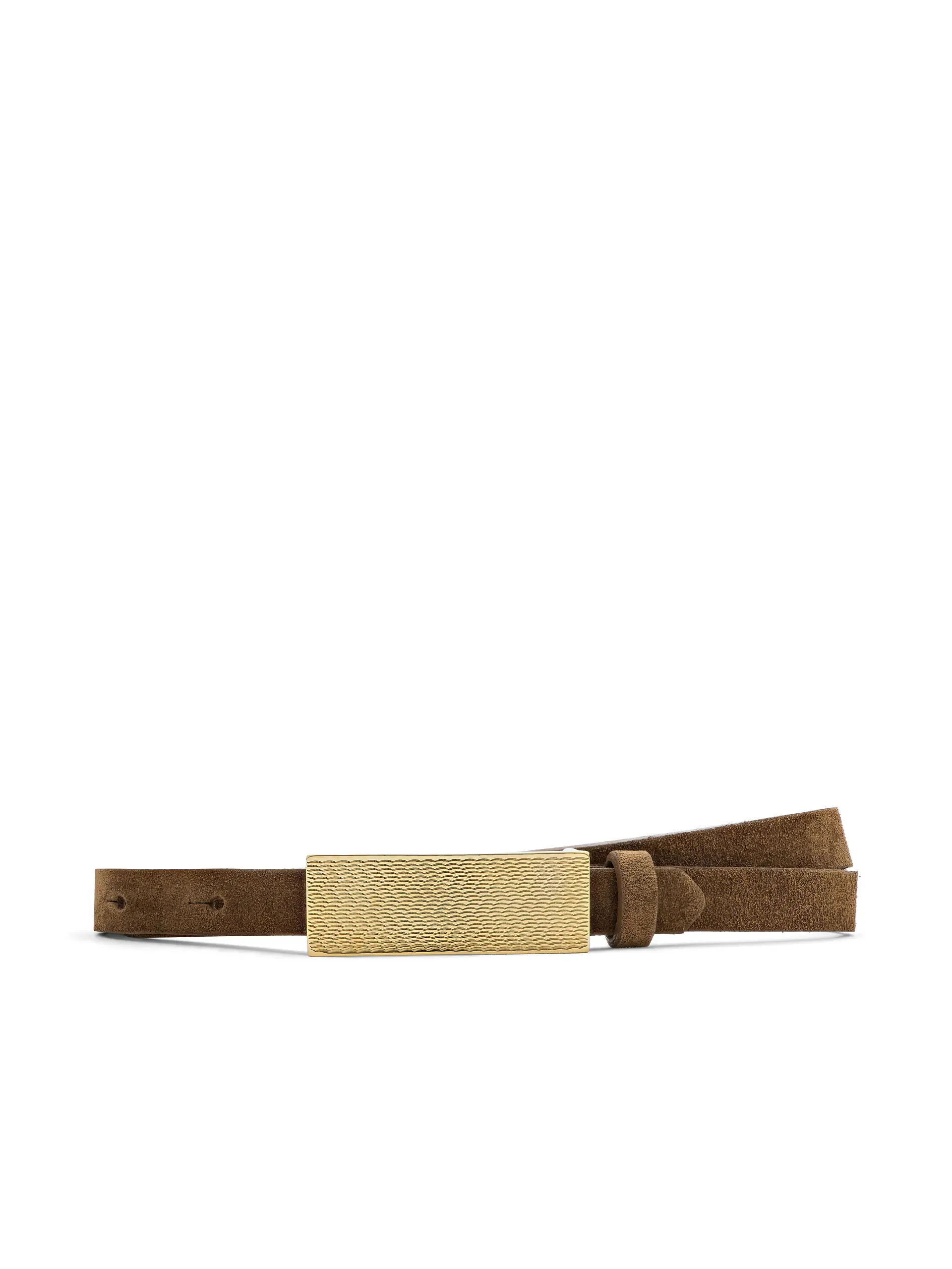 Elyse Suede Belt in Tan Suede | L'AGENCE | L'Agence