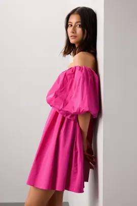 Pink Puff Sleeve Dress | Rent the Runway