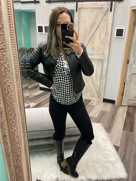 One of my favorite outfits for fall. Older pieces so I found similar items, but the Matisse boots are the exact ones and they’re comfy! Perfect heel height. All are true to size!
XS or S jacket, 0S pants, 7 boots, XS blouse. I’m 5’4” and 117 pounds 🙂 

Let’s be friends 🤍 Insta @suttonstyleblog

Fall
Boots
OOTD
Petite Style
Affordable 

#LTKfindsunder100 #LTKshoecrush #LTKstyletip